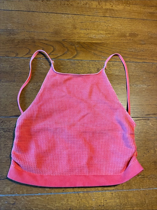 Urban Outfitters Tops - Urban Outfitters Coral Pink Waffle Knit Cropped Cami